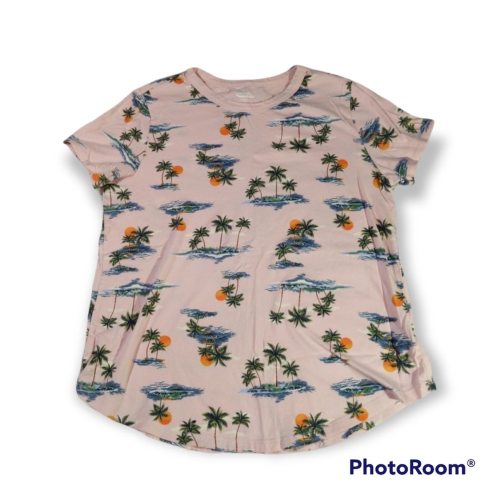 Old Navy Tropical Palm Tee - Pink and Green